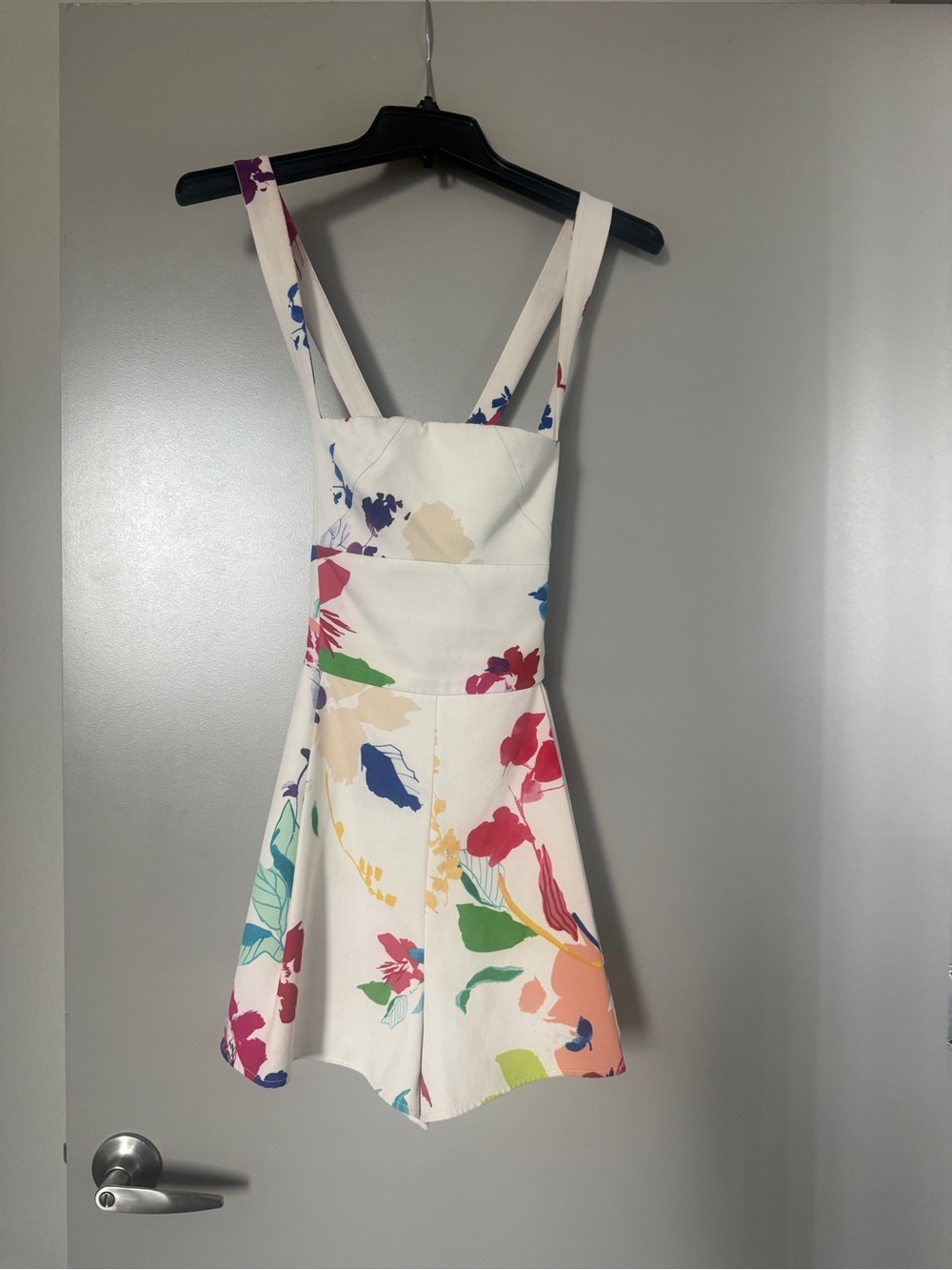 Floral Print White Woman’s One-Piece Romper - Multicolor